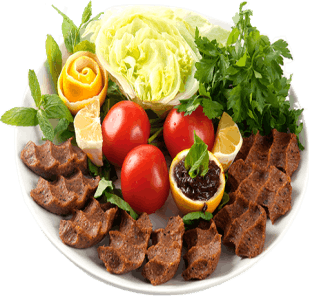 Mevzubahis Çiğköfte özel sunum çiğ köfte tabağı