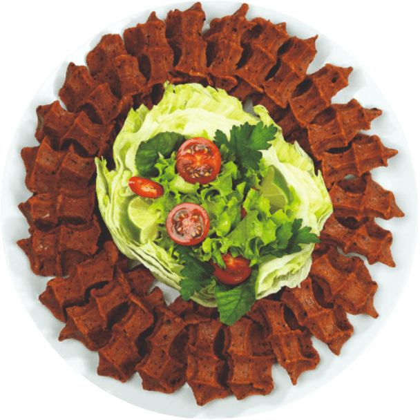 Mevzubahis Çiğköfte porsiyon sunum görseli